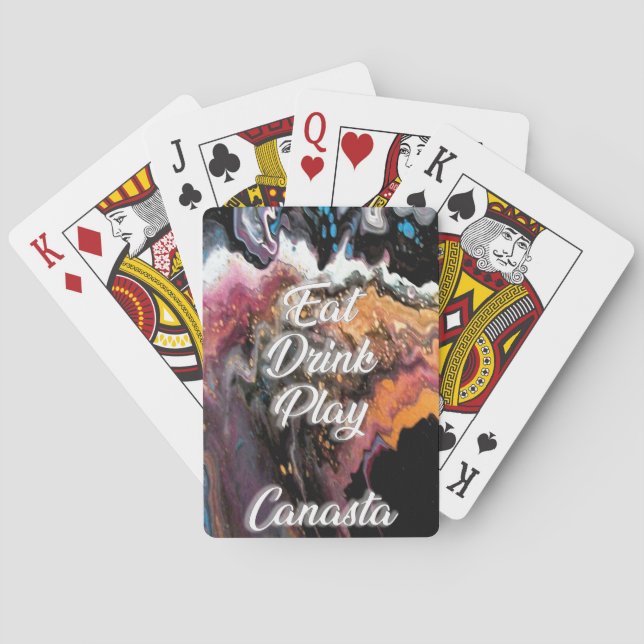 Eat, Drink, Play Canasta Poker Cards (Back)