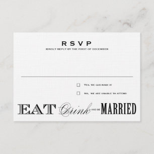 EAT, DRINK   RSVP 3.5 x 5 Card