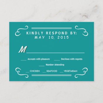 Eat Drink & Rsvp Teal Blue Rustic Wedding Reply by weddingtrendy at Zazzle