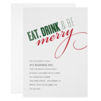 Eat. Drink Script Holiday Party Invitation