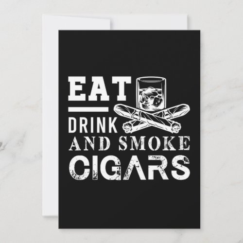 Eat Drink Smoke Cigars Humidor Cutter Cigar Smoker Invitation