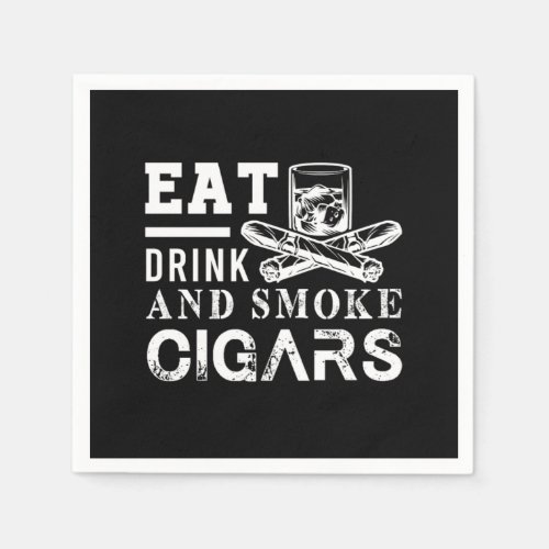 Eat Drink Smoke Cigars Humidor Cutter Cigar Smoker Napkins