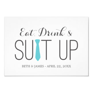 Eat Drink & Suit Up | Groomsmen Card