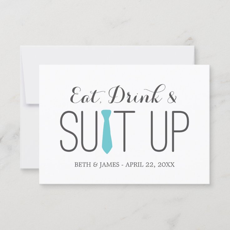 Eat Drink &amp; Suit Up | Groomsmen Invitation | Zazzle