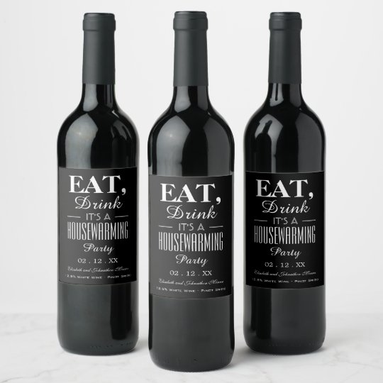 Eat Drink Vintage Poster Housewarming Party Wine Label Zazzle Com