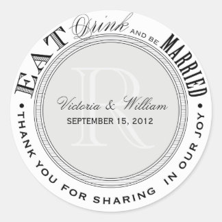 EAT, DRINK | WEDDING FAVOR LABEL