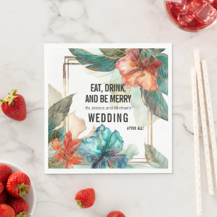 💗Eat, Drink... Wedding Hibiscus Serenade Paradise Napkins