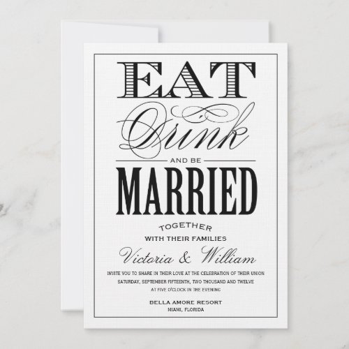 EAT,DRINK | WEDDING INVITATION STYLE 2