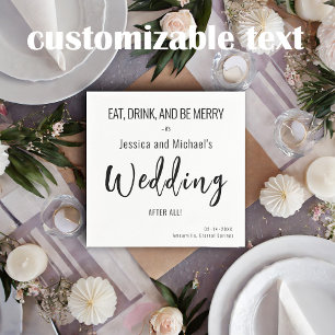 💍 Eat, drink... Wedding Minimalist Elegant Napkins