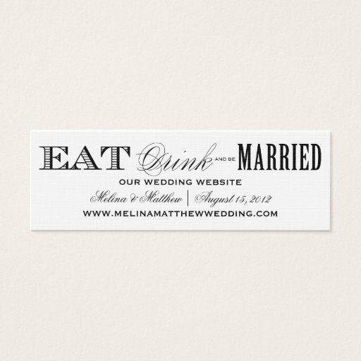 Customizable EAT, DRINK | WEDDING WEBSITE CARDS BUSINESS CARD TEMPLATE