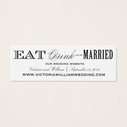 Customizable EAT, DRINK | WEDDING WEBSITE CARDS STYLE 2 BUSINESS CARD TEMPLATE