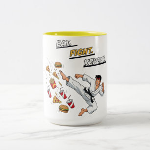 Eat Fight Repeat Two-Tone Coffee Mug