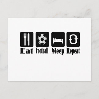 eat football sleep and repeat postcard
