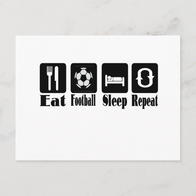 eat football sleep and repeat postcard (Front)