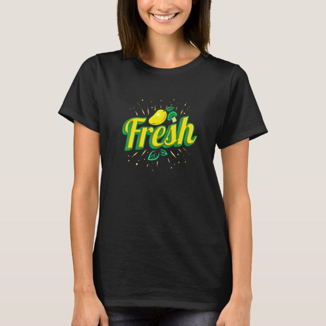 Eat Fresh Mango Lemon And Brokkoli  Vegetarian  Go T-Shirt (Front)