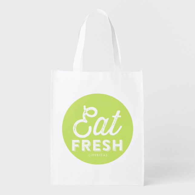 Eat Fresh | Retro Typography Personalized Bag (Front)