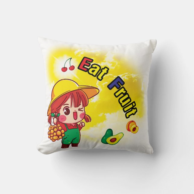Eat Fruit Pillow (Front)
