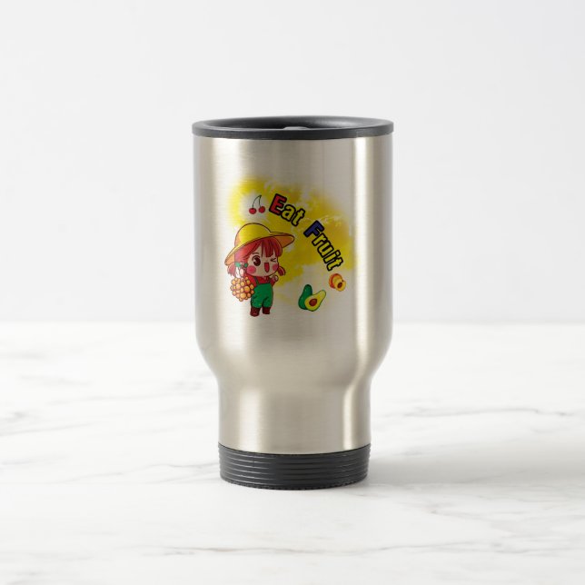 Eat Fruit Tumbler Travel Mug (Center)