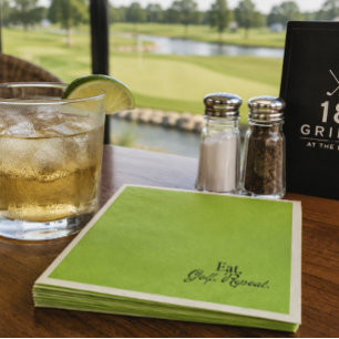 Eat. Golf. Repeat.   Clubhouse Receptions Green  Napkins
