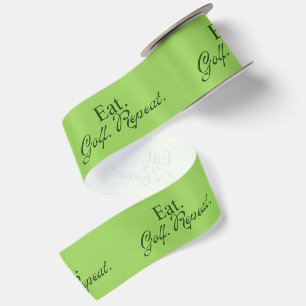 Eat. Golf. Repeat. Clubhouse Receptions Green Satin Ribbon