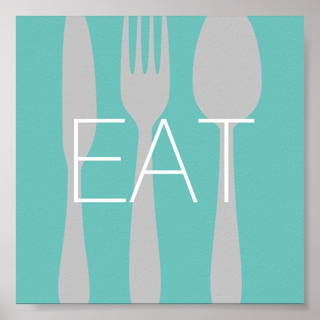 eat kitchen quote word art modern style poster (Front)