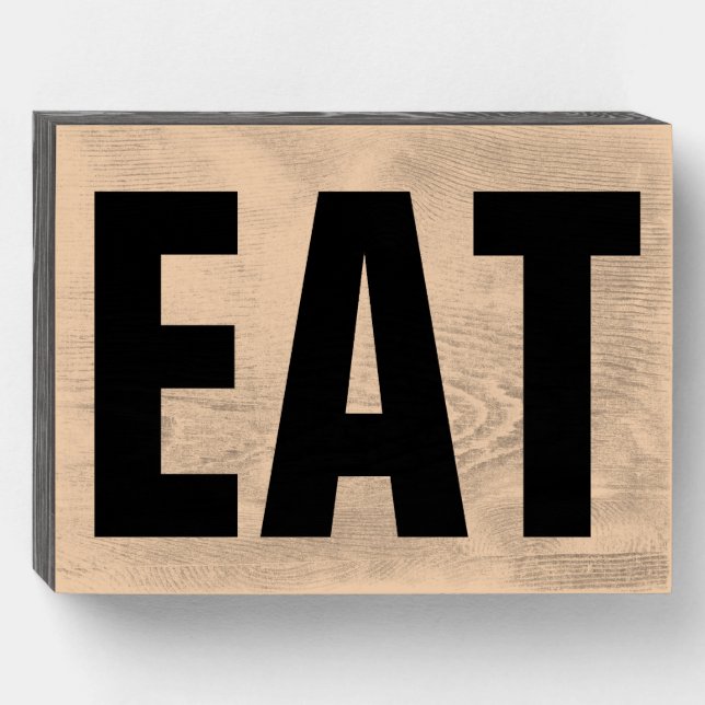 EAT KITCHEN RUSTIC WOOD SIGNS (Front Horizontal)