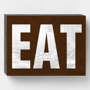EAT KITCHEN RUSTIC WOOD SIGNS