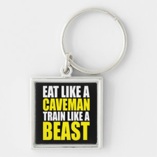 Eat Like A Caveman,  Train Like A Beast - Workout Keychain