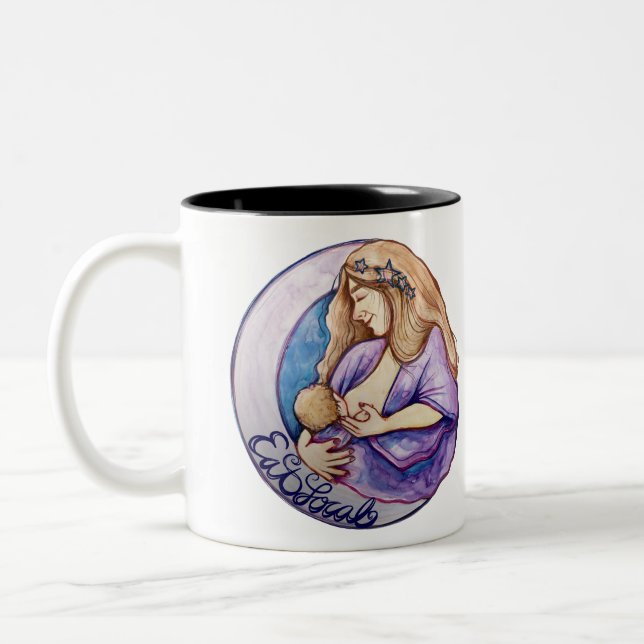 Eat Local breastfeed Breastfeeding Goddess         Two-Tone Coffee Mug (Left)