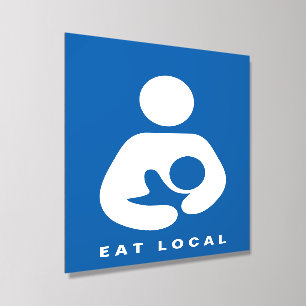 Eat Local Breastfeeding Advocacy Graphic Art Acrylic Photo Tile