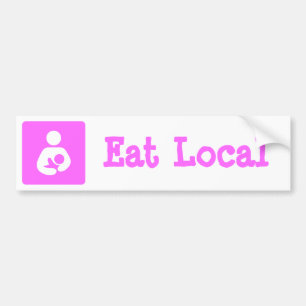 Eat Local Breastfeeding / Nursing Icon Bumper Sticker