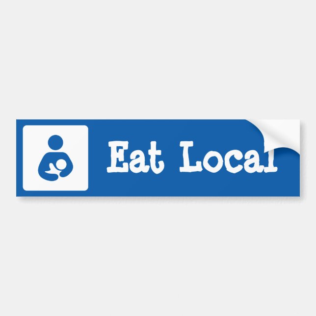Eat Local Breastfeeding / Nursing Icon Bumper Sticker (Front)