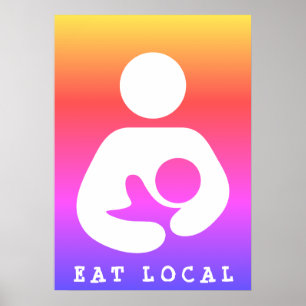 Eat Local / Breastfeeding / Nursing Icon Ipanema Poster