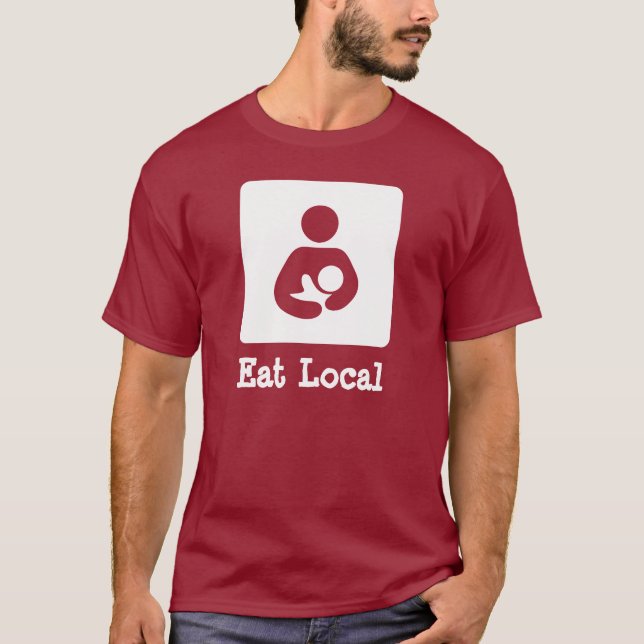 Eat Local Breastfeeding / Nursing Icon T-Shirt (Front)