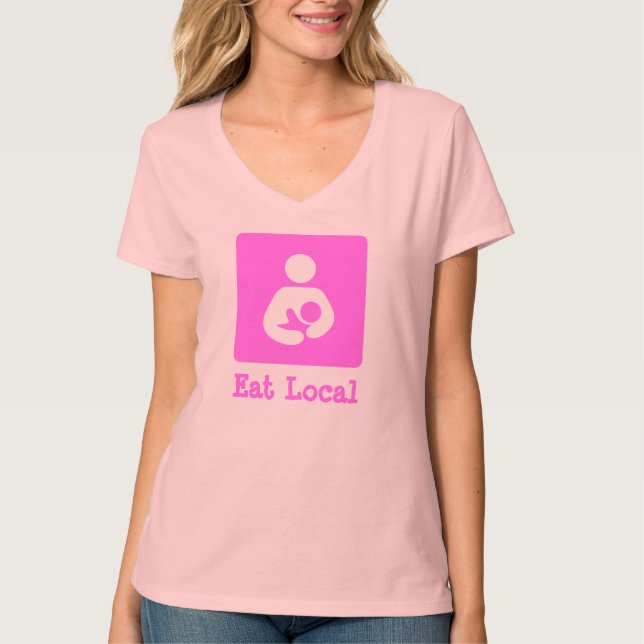Eat Local Breastfeeding / Nursing Icon T-Shirt (Front)