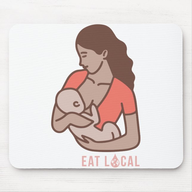 Eat Local- Medium Skin Tone Design Mouse Pad (Front)