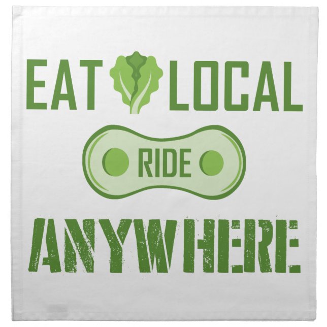 Eat Local, Ride Anywhere Napkin (Front)