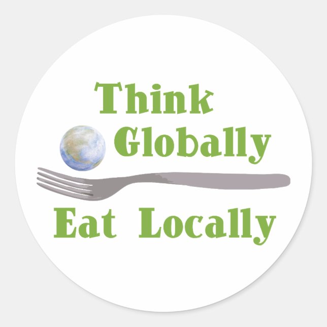 Eat Locally Classic Round Sticker (Front)