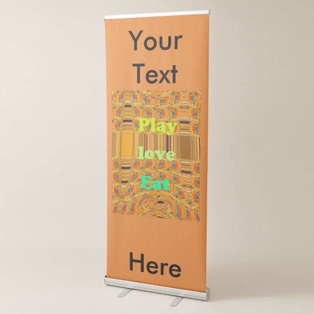 Eat Love Play Beautiful Inspirational Art Design Retractable Banner (3/4)