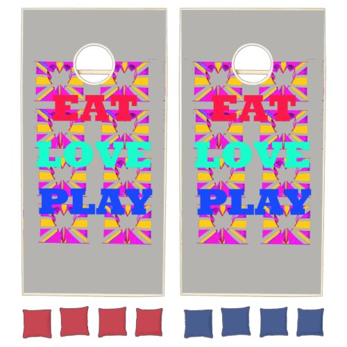 Eat Love Play Family Reunion Cornhole Set
