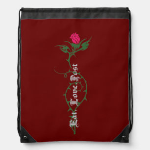 Eat, Love, Post Drawstring Backpack