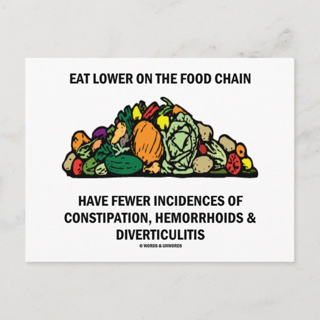 Eat Lower On The Food Chain (Vegetables) Postcard (Front)