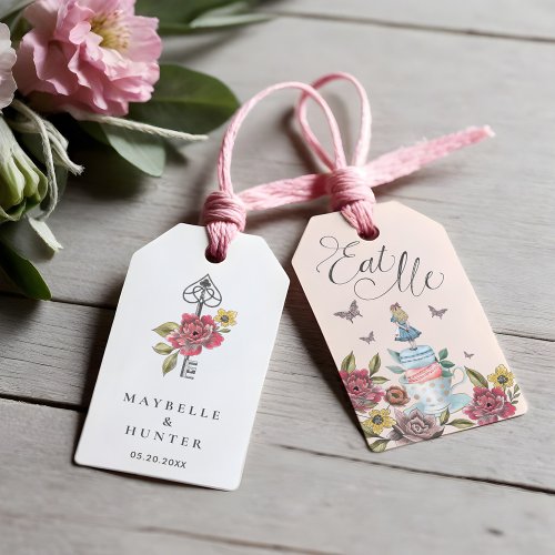 Eat Me Alice in Wonderland Tea Cup  Macaron Gift Tags