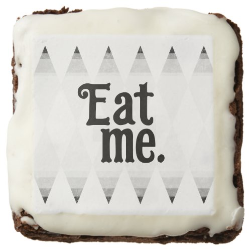 EAT ME Black White Harlequin Diamond Argyle Brownie