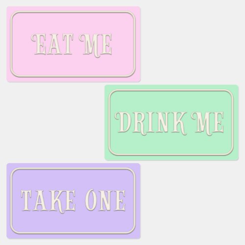 Eat Me Drink Me Take One  Wonderland Tea Party Labels
