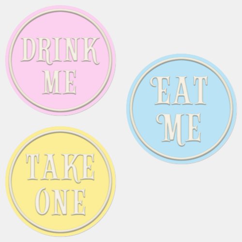 Eat Me Drink Me Take One Wonderland Tea Party Labels
