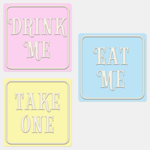 Eat Me Drink Me Take One Wonderland Tea Party  Labels