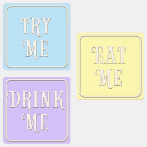 Eat Me Drink Me Try Me Wonderland Tea Party Labels