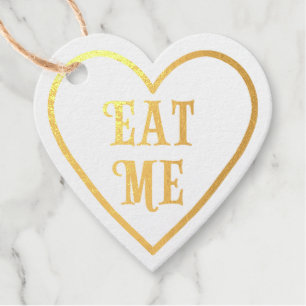 "Eat Me" Enticing Valentine's Treats Gold Foil Favor Tags