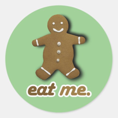 EAT ME GINGERBREAD CLASSIC ROUND STICKER
